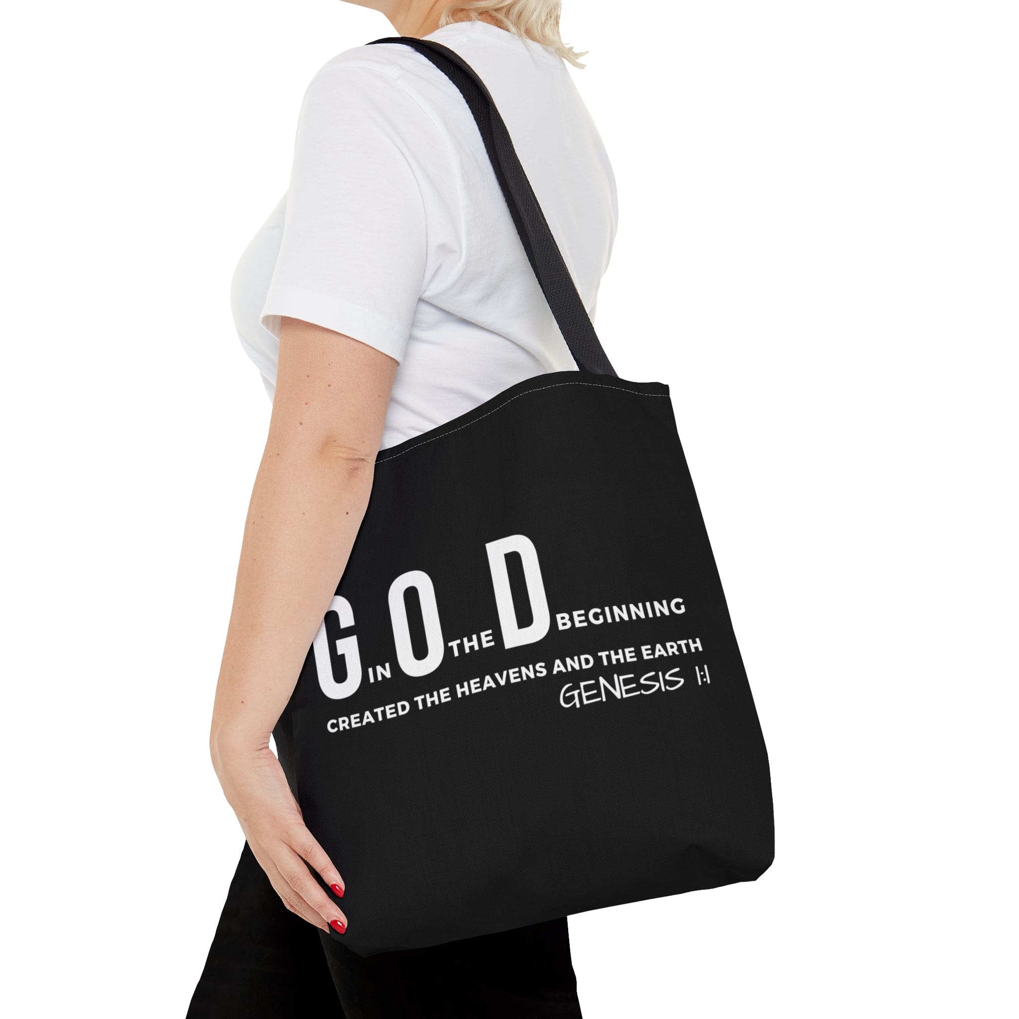 Large Tote Bag God in the Beginning Print
