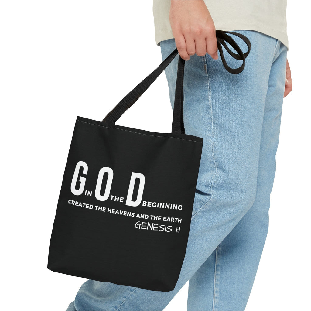 Large Tote Bag God in the Beginning Print