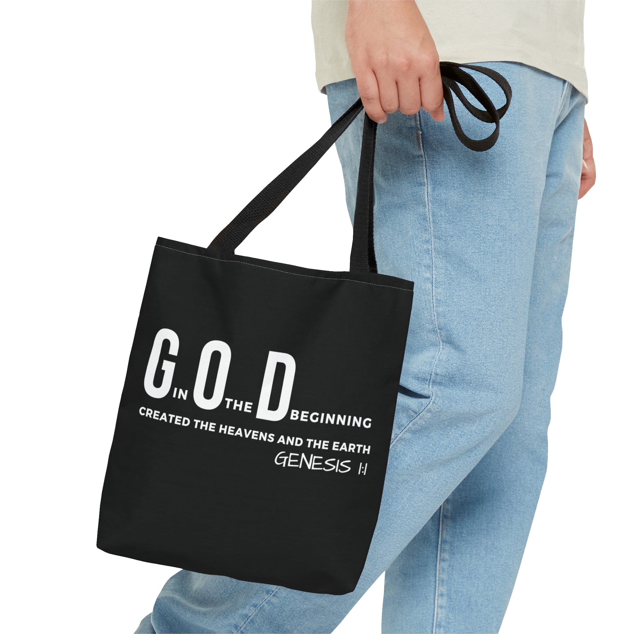 Large Tote Bag God in the Beginning Print